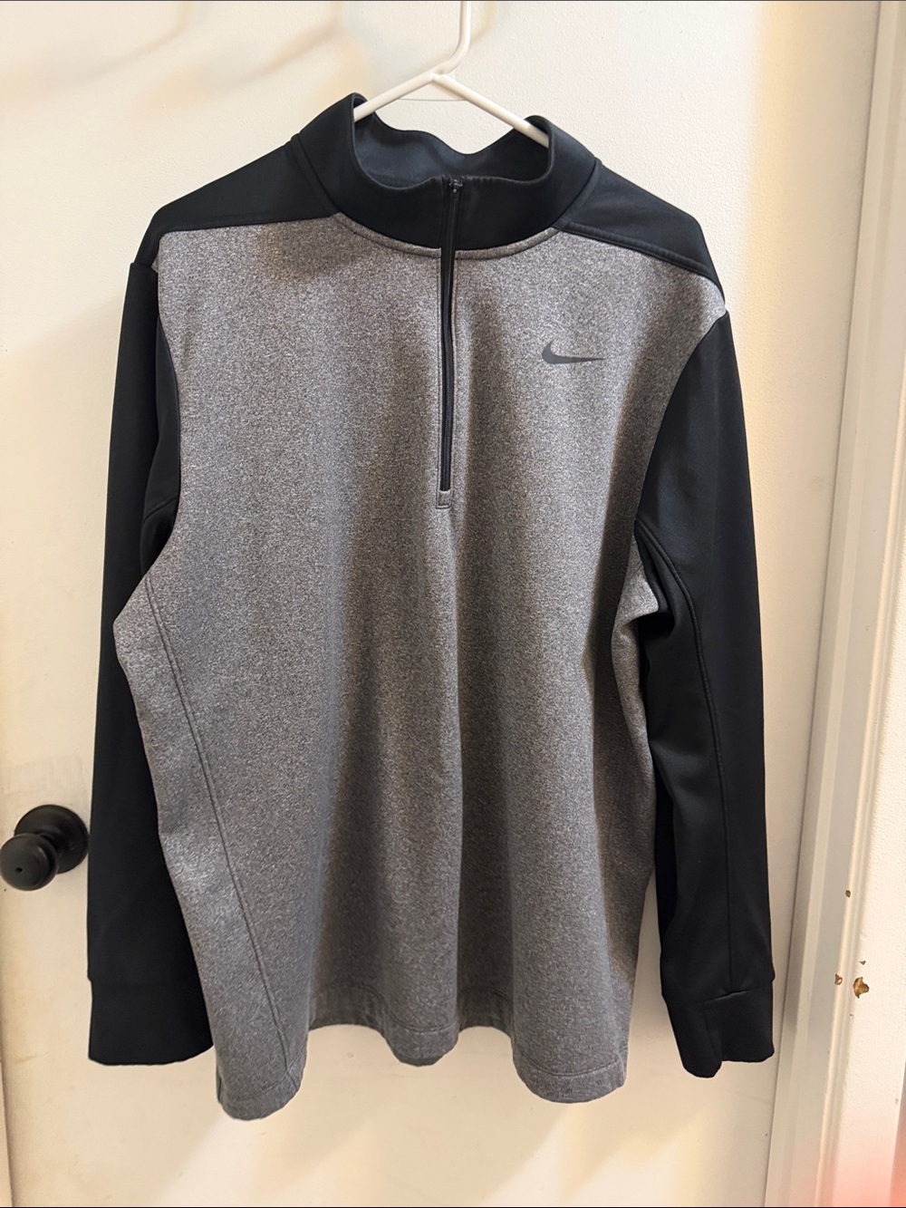 Nike Gray and Black Quarter--Zip Pullover